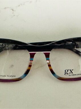 AUTHENTIC & NEW - GWEN STEFANI - GX085 PUR 52/19/140 - PURPLE MULTI EYEGLASSES